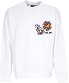 Tiger Crewneck Sweatshirt Wit Streetwear Disclaimer , White , Heren - Xl,L,M