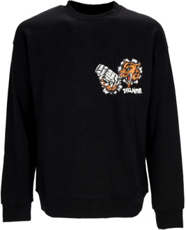 Tiger Crewneck Sweatshirt Zwart Streetwear Disclaimer , Black , Heren - Xl,L,M,S
