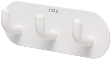 Tiger Handdoekhaak Tiger Rack Rondo Zelfklevend 3 Haken Wit