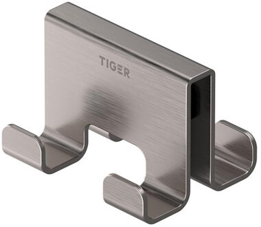 Tiger Handdoekhaak Voor Douchecabine Tiger Caddy 6-8 mm Dubbel RVS Geborsteld
