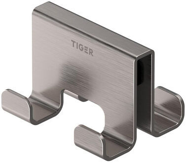 Tiger Handdoekhaak Voor Douchecabine Tiger Caddy 6-8 mm Dubbel RVS Geborsteld