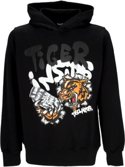 Tiger Hoodie Zwart Streetwear Disclaimer , Black , Heren - Xl,L,M,S