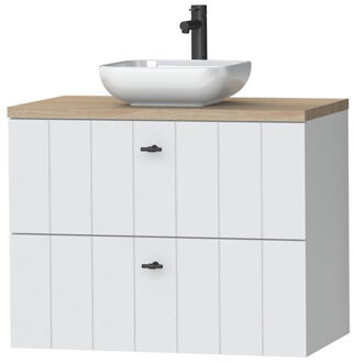 Tiger Maryport Meubelset 80 cm met 2 lades Mat wit incl Ontario waskom Hoogglans wit - 1496018914