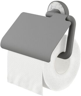 Tiger Toiletrolhouder Cata - Metaal/kunststof - Met Klep - Grijs/marmerlook