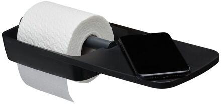 Tiger Toiletrolhouder Tess - Rvs - Met Planchet - Zwart / Antraciet