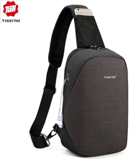 Tigernu Fashion Men Male chest Bags Casual Splashproof 9.7 inch chest Bag for Male chest Bags Black Men