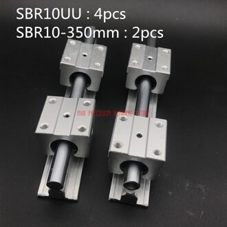 Tijd beperkte AXK 2 pcs Sbr10 L 350mm Lineaire Rail Ondersteuning Met 4 pcs Sbr10uu Gids Auminum bearing Sliding Blok Cnc Onderdelen