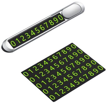 Tijdelijke Parkeerplaats Card Auto Sticker Metal Alloy Textuur Auto Telefoon Kenteken Auto Parkeerkaart zilver
