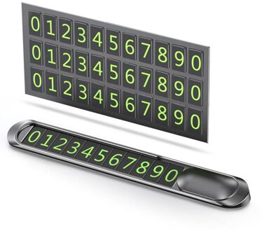 Tijdelijke Parkeerplaats Card Auto Sticker Metal Alloy Textuur Auto Telefoon Kenteken Auto Parkeerkaart zwart