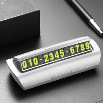 Tijdelijke Parkeerplaats Card Met Aromatherapie Telefoonnummer Kaart Nachtlampje Telefoonnummer Kaart Verborgen Nummer Plaat Auto Styling wit