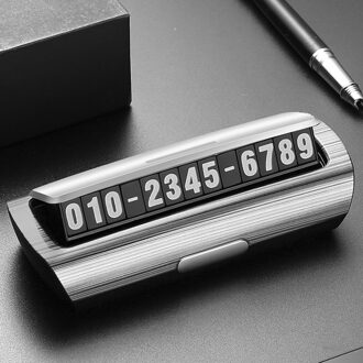Tijdelijke Parkeerplaats Card Met Aromatherapie Telefoonnummer Kaart Nachtlampje Telefoonnummer Kaart Verborgen Nummer Plaat Auto Styling Zilver
