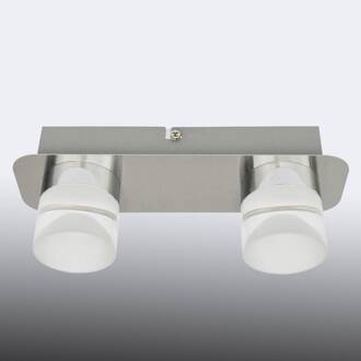 Tijdloos mooie Led-plafondlamp Stefanie geborsteld staal, gesatineerd