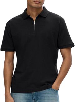 Tijdloze Elegantie Polo Shirt Selected Homme , Black , Heren - Xl,L,S