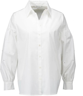 Tijdloze witte blouse met strass mouwen Xandres , White , Dames - L,M