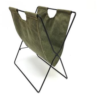 Tijdschriftenrek| krantenbak|textiel |industrieel |groen met zwart