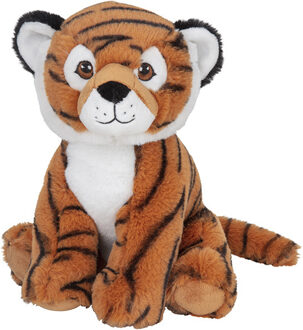 Tijger knuffel - pluche - bruin - 25 cm - knuffeldier