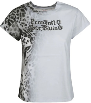 Tijgerprint t -shirt Ermanno Scervino , Gray , Dames - L,M