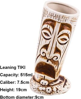 Tiki Mok, cocktail Mokken Hawaii Tiki Mokken Cocktail Beker Bier Mok Wijn Mok Keramische Ambachten Drinkware Bar Voor Mai Tai, punch Leaning TIKI