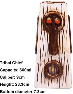 Tiki Mok, cocktail Mokken Hawaii Tiki Mokken Cocktail Beker Bier Mok Wijn Mok Keramische Ambachten Drinkware Bar Voor Mai Tai, punch Tribal Chief