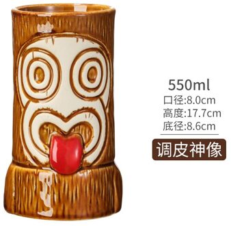 Tiki Mokken Persoonlijkheid Hawaiiaanse Cocktail Cup Creatieve Mokken Keramische Bar Zombie Keramiek Tazas De Ceramica Creativas Naughty god