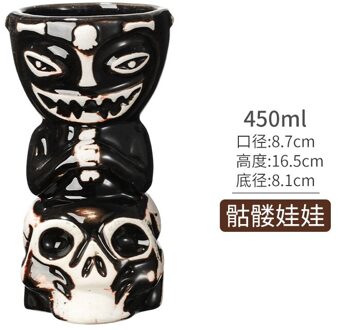Tiki Mokken Persoonlijkheid Hawaiiaanse Cocktail Cup Creatieve Mokken Keramische Bar Zombie Keramiek Tazas De Ceramica Creativas Skeleton doll