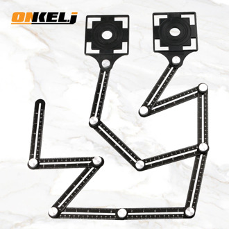 Tile Hole Locator Adjustable Tool Masonry Glass Fixed Angle Measuring Ruler Universal Angular Template 4/6/12 slides/fold