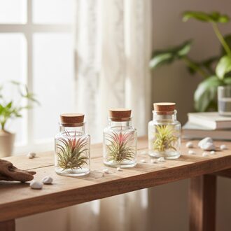 Tillandsia Harrissi in glazen terrarium - Luchtplant