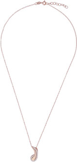 'Tilou' Dames 925 Sterling Zilveren Ketting met Hanger - Roze ZH-7441 Rosé - One Size