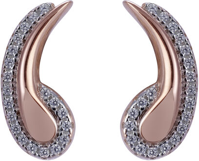 'Tilou' Dames 925 Sterling Zilveren Set: Ketting + Oorbellen + Ring - Roze SET-7441 Rosé - O 1/2