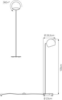 Tilt Globe Floor vloerlamp roestvrij staal wit wit, gepolijst roestvrij staal