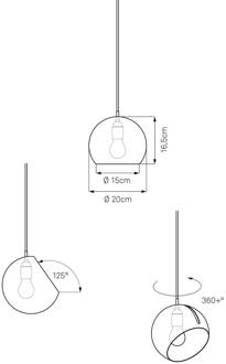 Tilt Globe hanglamp kabel 3m rood wit mat wit