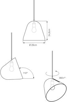 Tilt hanglamp, kabel 3m rood, wit mat wit