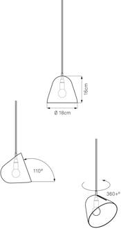 Tilt S hanglamp kabel 3m rood, grijs mat grijs