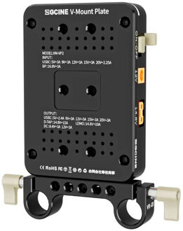 Tiltable V-Mount Plate / Charger On 15mm Rod Mount