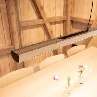 Timba LED hanglamp stroomrail, lang, 927 licht hout