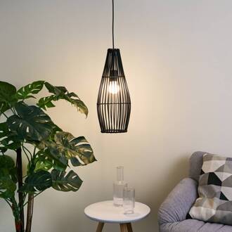 Timber Love hanglamp van rotan, zwart