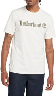 Timberland Camo Linear Logo Shirt Heren wit - beige - groen - M