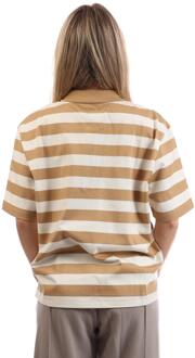 Timberland Dames/Dames Gestreept Poloshirt Met Korte Mouwen (Bruin)