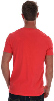 Timberland Dunstan River koraalrood T-shirt met V-hals voor heren