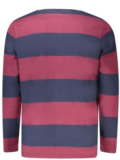 Timberland Gestreepte Lange Mouw Polo Shirt Donkerrood