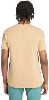 Timberland Heren Oyster River Logo T-shirt met korte mouwen (Tarwe) Bruin