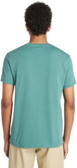Timberland Heren Oyster River Logo T-shirt met korte mouwen (Teal) - maat M Groenblauw