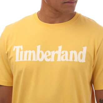 Timberland Heren Timberland Northwood Woordmerk T-shirt in Geel - maat