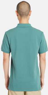 Timberland Heren Timberland Oyster River Logo Poloshirt met Korte Mouw in Wintergroen Groenblauw - S
