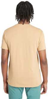 Timberland Heren Timberland Oyster River Logo T-Shirt met Korte Mouwen in Tarwe Naturel