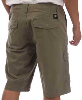 Timberland Heren Timberland Twill Cargo Korte Broek in Khaki Kaki - 32 inch