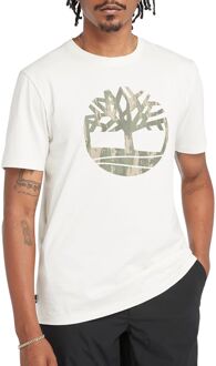 Timberland Kennebec River Camo Tree Logo Shirt Heren wit - XL