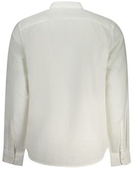 Timberland Linnen Overhemd Met Mandarin Kraag Lange Mouwen - maat Ivoor