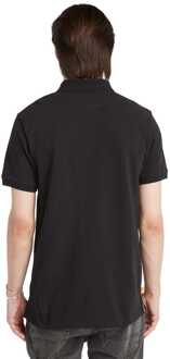 Timberland Men's Timberland Oyster River Logo Short Sleeve Polo Shirt in Black Zwart