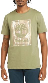 Timberland Stack Logo Camo Shirt Heren groen - bruin - wit - XL